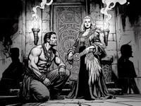 Flux 2 Dev generated image for Tribal Guardian's Desire - Noir Comic