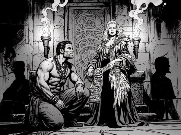 Flux 2 Dev — Tribal Guardian's Desire — Noir Comic