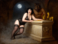 Flux 2 Dev — Moonlit Horror-Erotica Blend — Oil Painting