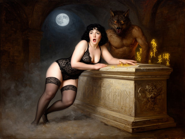 Flux 2 Dev — Moonlit Horror-Erotica Blend — Oil Painting