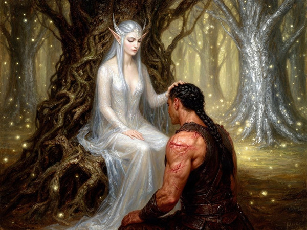 Flux 2 Dev — The Elven Queen's Champion — Oil Painting