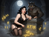 Flux 2 Dev generated image for Moonlit Horror-Erotica Blend - Pin-Up