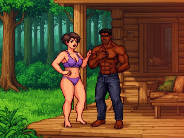 Flux 2 Dev — Cabin in the Woods — Pixel Art