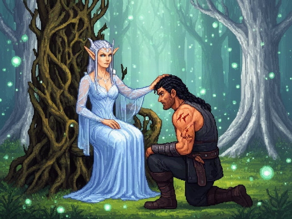 Flux 2 Dev — The Elven Queen's Champion — Pixel Art