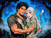 Flux 2 Dev — Fantasy Romance in the Whispering Grove — Pop Art