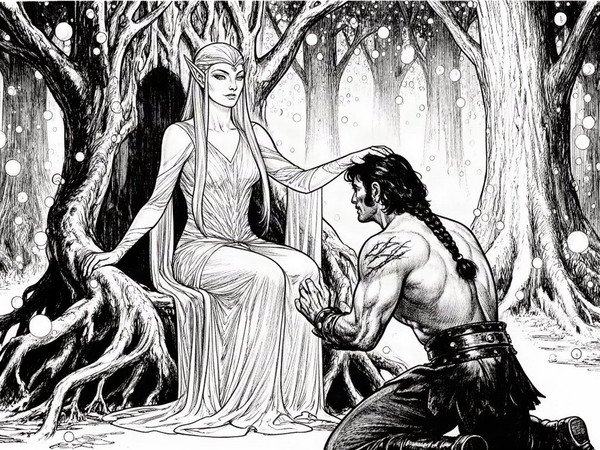 Flux 2 Dev — The Elven Queen's Champion — Pulp Ink