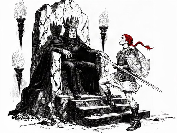 Flux 2 Dev — The Shieldmaiden and the Dark Lord — Pulp Ink
