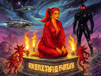 Flux 2 Dev generated image for Altar of Desire - Retro Sci-Fi