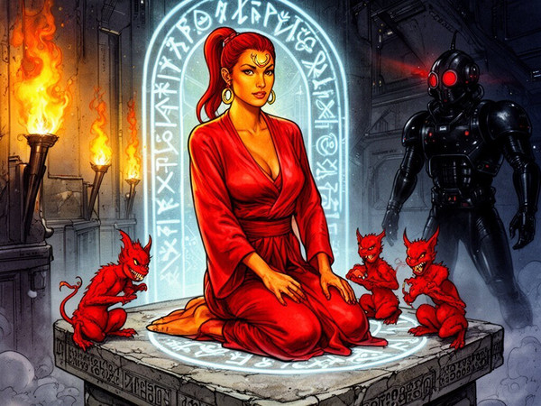 Flux 2 Dev — Altar of Desire — Retro Sci-Fi