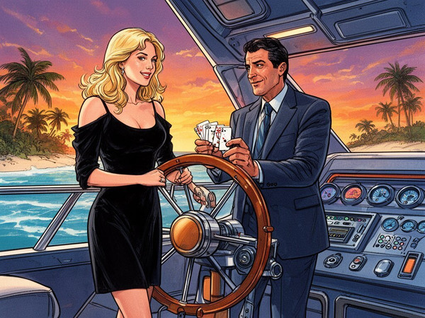 Flux 2 Dev — Luxury Yacht Romance — Retro Sci-Fi