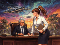 Flux 2 Dev generated image for Office Heat Classics - Retro Sci-Fi