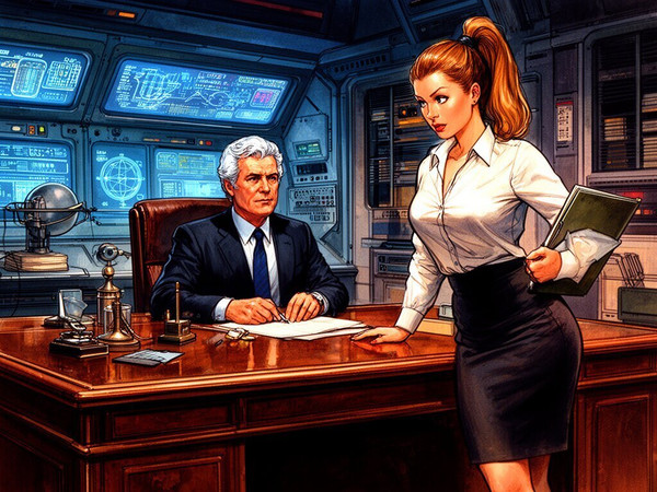 Flux 2 Dev — Office Heat Classics — Retro Sci-Fi