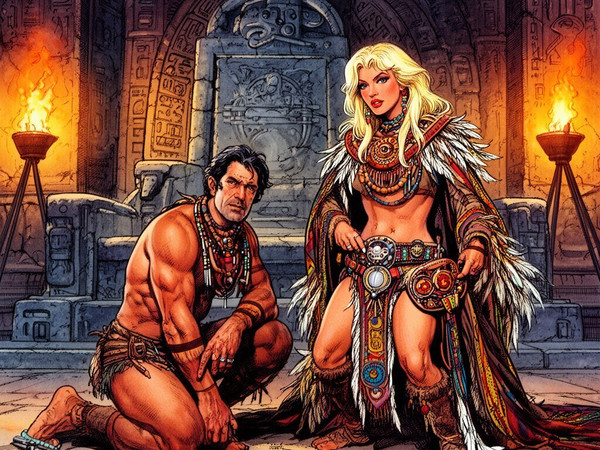 Flux 2 Dev — Tribal Guardian's Desire — Retro Sci-Fi