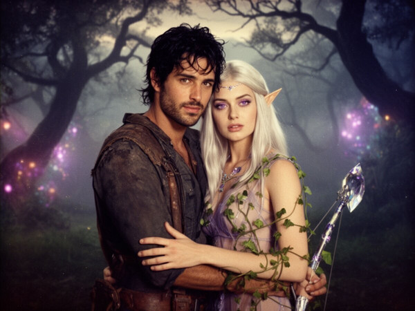 Flux 2 Dev — Fantasy Romance in the Whispering Grove — Retro