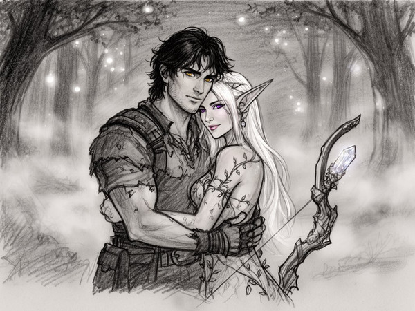 Flux 2 Dev — Fantasy Romance in the Whispering Grove — Sketch