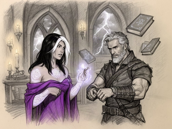 Flux 2 Dev — A Night in the Sorceress's Tower — Sketch