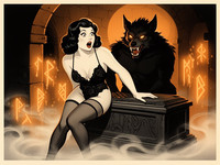 Flux 2 Dev — Moonlit Horror-Erotica Blend — Vintage Poster