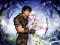 Flux 2 Dev generated image for Fantasy Romance in the Whispering Grove - Watercolor