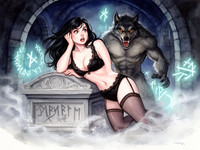 Flux 2 Dev generated image for Moonlit Horror-Erotica Blend - Watercolor
