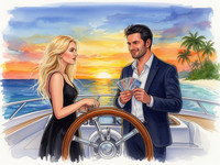 Flux 2 Dev generated image for Luxury Yacht Romance - Watercolor