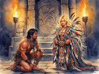 Flux 2 Dev generated image for Tribal Guardian's Desire - Watercolor