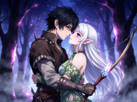 Flux Krea generated image for Fantasy Romance in the Whispering Grove - Anime