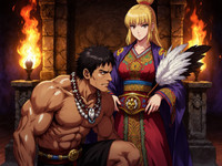 Flux Krea generated image for Tribal Guardian's Desire - Anime