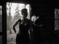 Flux Krea generated image for Cabin in the Woods - Film Noir