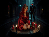 Flux Krea generated image for Altar of Desire - Neo Noir