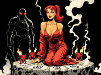 Flux Krea generated image for Altar of Desire - Noir Comic