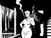 Flux Krea generated image for Cabin in the Woods - Noir Comic