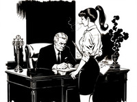 Flux Krea generated image for Office Heat Classics - Noir Comic