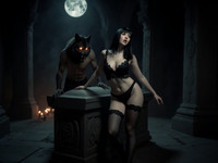 Flux Krea generated image for Moonlit Horror-Erotica Blend - Photorealistic