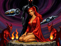 Flux Krea generated image for Altar of Desire - Retro Sci-Fi