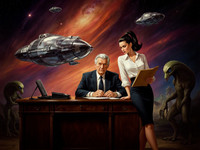 Flux Krea generated image for Office Heat Classics - Retro Sci-Fi