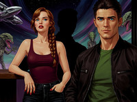 Flux Krea generated image for Speakeasy Hidden Tension - Retro Sci-Fi