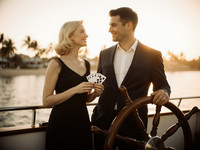 Flux Krea generated image for Luxury Yacht Romance - Retro