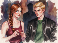 Flux Krea generated image for Speakeasy Hidden Tension - Watercolor