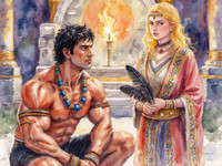 Flux Krea generated image for Tribal Guardian's Desire - Watercolor