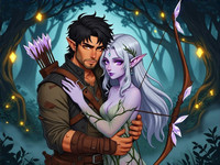 HiDream I1 Dev generated image for Fantasy Romance in the Whispering Grove - Anime