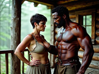 HiDream I1 Dev generated image for Cabin in the Woods - Dark Fantasy