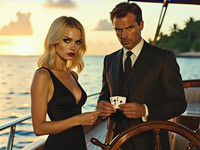 HiDream I1 Dev generated image for Luxury Yacht Romance - Dark Fantasy