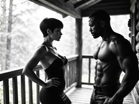 HiDream I1 Dev generated image for Cabin in the Woods - Film Noir