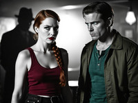 HiDream I1 Dev generated image for Speakeasy Hidden Tension - Film Noir