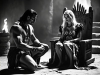 HiDream I1 Dev generated image for Tribal Guardian's Desire - Film Noir