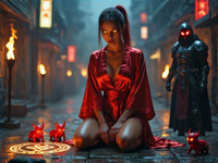 HiDream I1 Dev generated image for Altar of Desire - Neo Noir