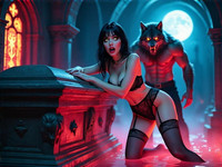 HiDream I1 Dev generated image for Moonlit Horror-Erotica Blend - Neo Noir