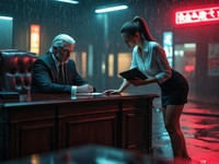 HiDream I1 Dev generated image for Office Heat Classics - Neo Noir