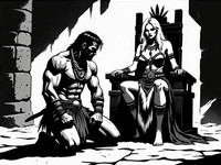 HiDream I1 Dev generated image for Tribal Guardian's Desire - Noir Comic