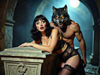 HiDream I1 Dev generated image for Moonlit Horror-Erotica Blend - Retro